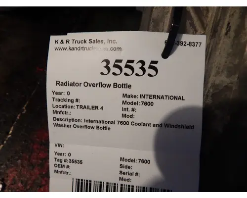INTERNATIONAL 7600 Radiator Overflow Bottle