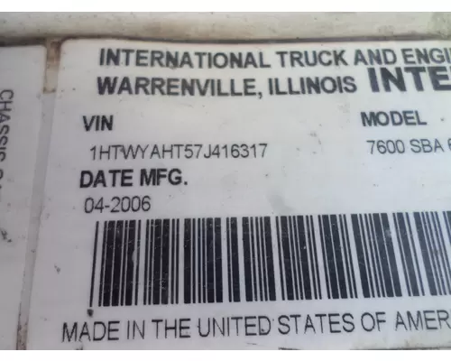 INTERNATIONAL 7600 WHOLE TRUCK FOR RESALE