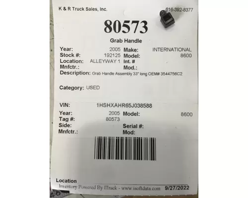 INTERNATIONAL 8600 Body Parts, Misc.