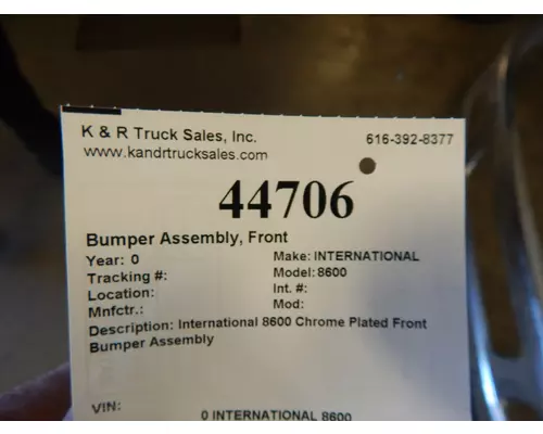 INTERNATIONAL 8600 Bumper Assembly, Front