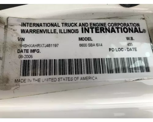 INTERNATIONAL 8600 Complete Vehicle