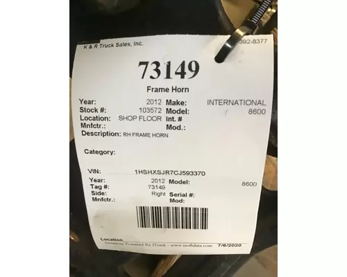 INTERNATIONAL 8600 Frame Horn