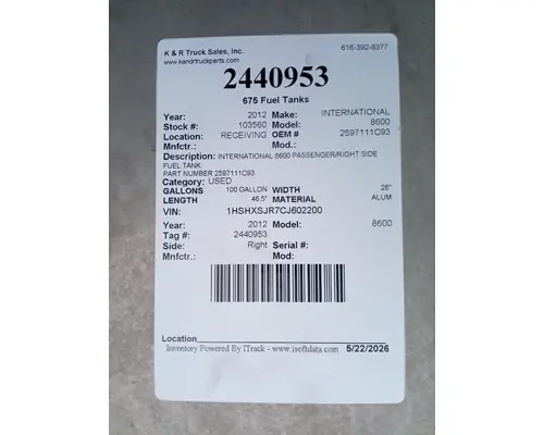 INTERNATIONAL 8600 Fuel Tank