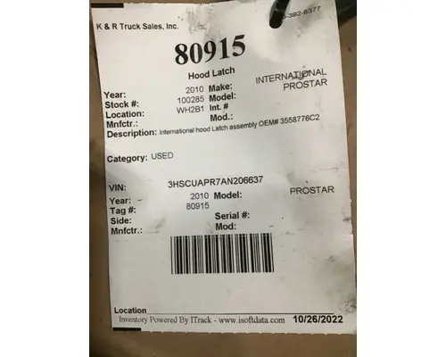 INTERNATIONAL 8600 Latches and Locks