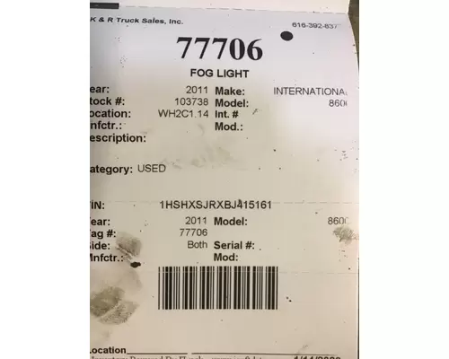 INTERNATIONAL 8600 Light, Fog