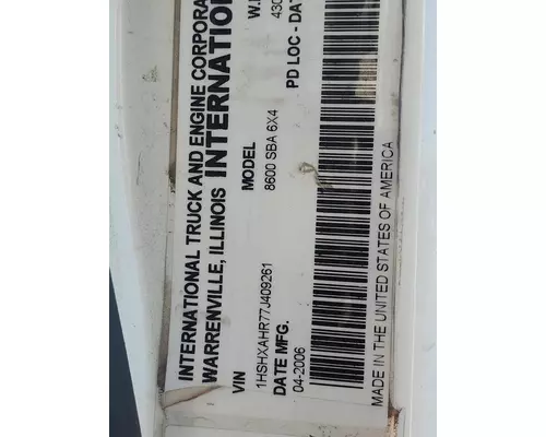 INTERNATIONAL 8600 Parts Vehicles