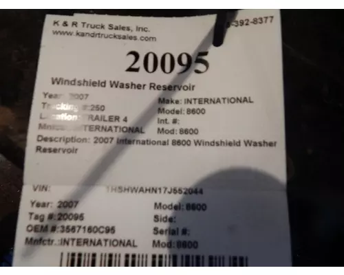 INTERNATIONAL 8600 Windshield Washer Reservoir