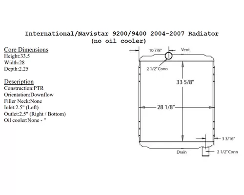 INTERNATIONAL 8600i Radiator