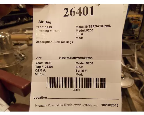 INTERNATIONAL 9200 Air Bag