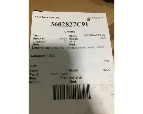 INTERNATIONAL 9200 Body Parts, Misc.