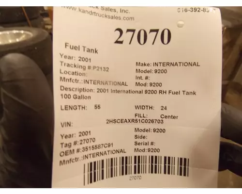 INTERNATIONAL 9200 Fuel Tank
