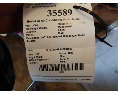 INTERNATIONAL 9200 Temperature Control