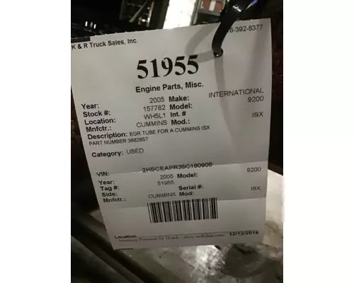 INTERNATIONAL 9200 Valve, EGR