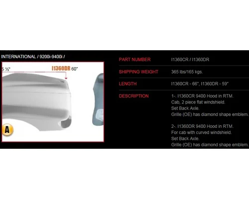 INTERNATIONAL 9400 1997-2000 HOOD