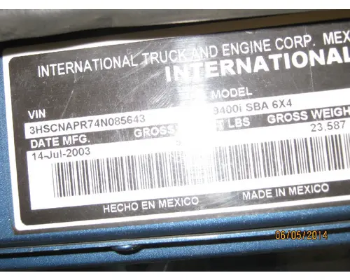 INTERNATIONAL 9400 Fuel Tank StrapHanger