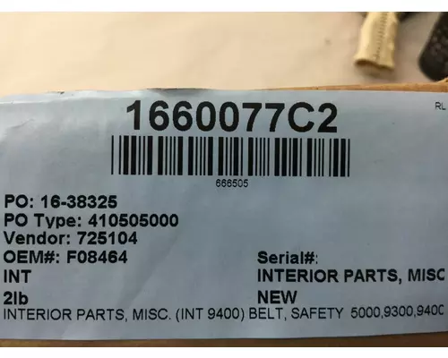 INTERNATIONAL 9400 Interior Parts, Misc.