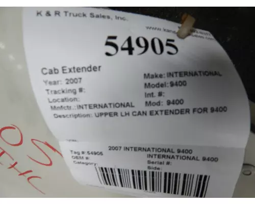 INTERNATIONAL 9400 PANEL, EXTERIOR CAB EXTENDER