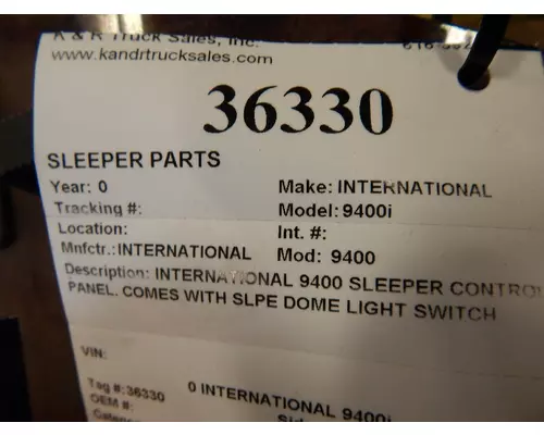 INTERNATIONAL 9400 Sleeper Parts