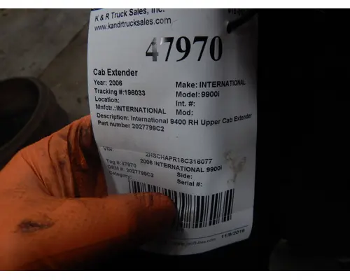 INTERNATIONAL 9900I Sleeper Fairing