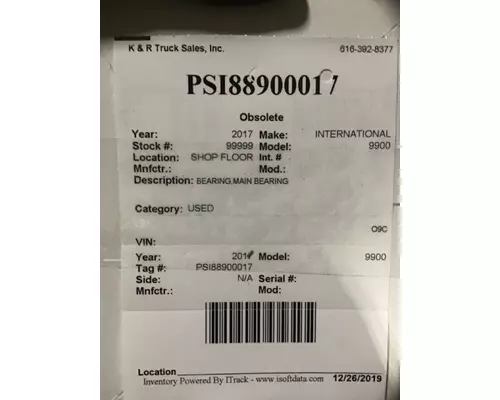 INTERNATIONAL 9900 Bearing