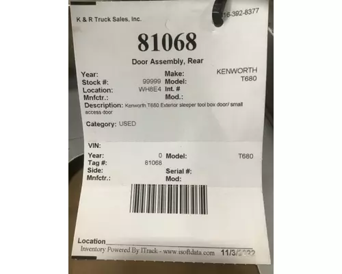 INTERNATIONAL 9900 Door Assembly, Front