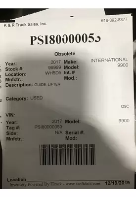 INTERNATIONAL 9900 Obsolete