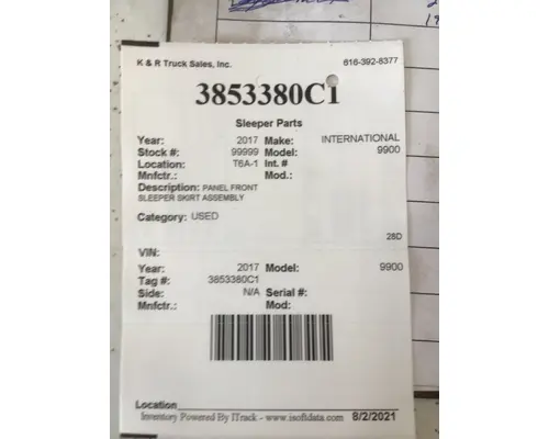 INTERNATIONAL 9900 Sleeper Fairing
