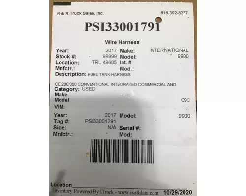 INTERNATIONAL 9900 Wire Harness