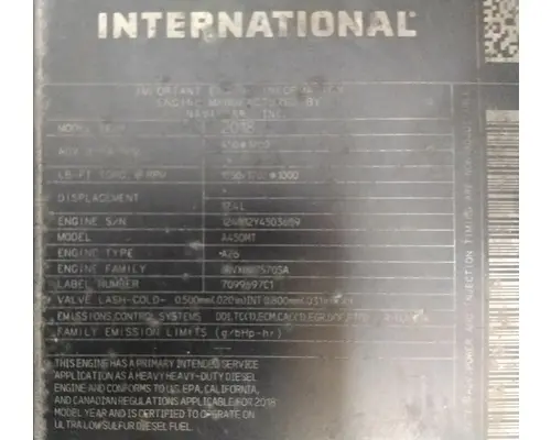 INTERNATIONAL A26 EPA 17 ENGINE ASSEMBLY