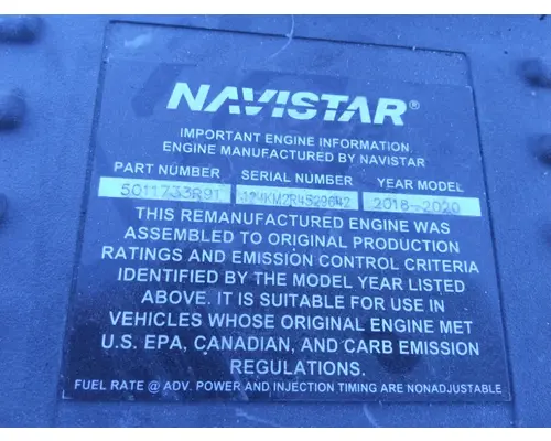 INTERNATIONAL A26 EPA 17 ENGINE ASSEMBLY