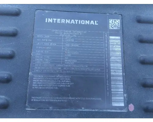 INTERNATIONAL A26 EPA 17 ENGINE ASSEMBLY