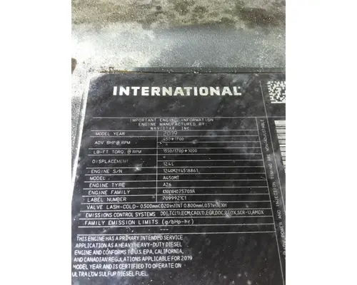 INTERNATIONAL A26 EPA 17 ENGINE ASSEMBLY