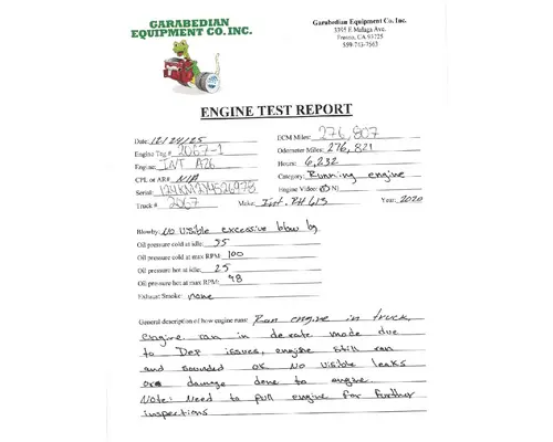 INTERNATIONAL A26 Engine Assembly