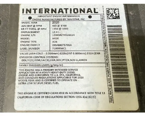 INTERNATIONAL A26 Engine Assembly