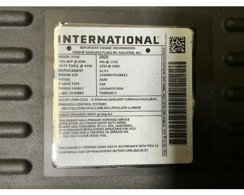 INTERNATIONAL A26 Engine Assembly