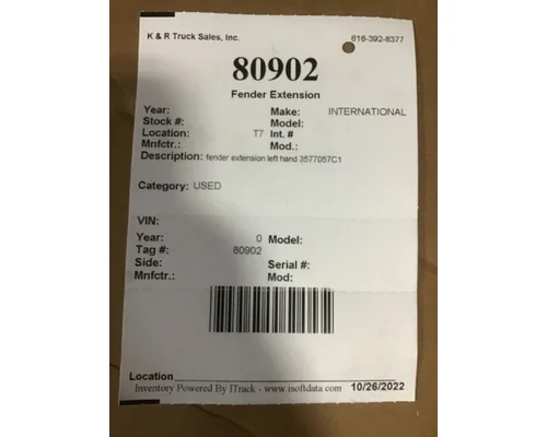 INTERNATIONAL CE 200/300 BUS  Fender Extension