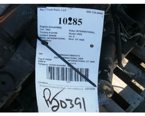 INTERNATIONAL DT 466E Engine Assembly