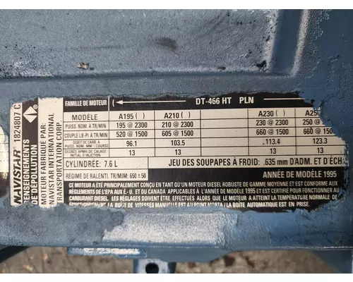 INTERNATIONAL DT 466E Valve Cover