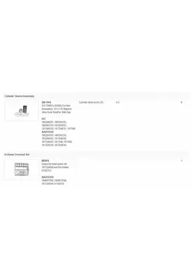 INTERNATIONAL DT466A Engine Overhaul Kit