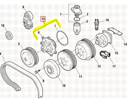 INTERNATIONAL DT466E   WATER PUMP