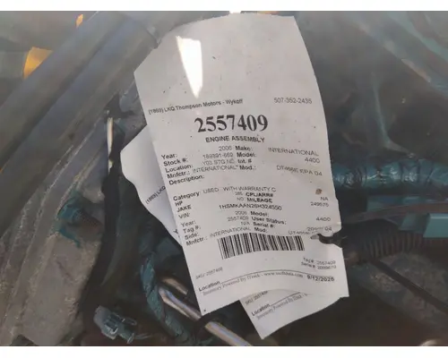 INTERNATIONAL DT466E EPA 04 ENGINE ASSEMBLY
