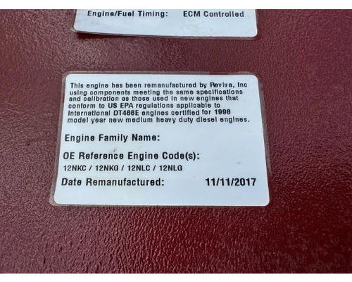 INTERNATIONAL DT466E Engine Assembly