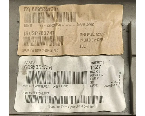INTERNATIONAL Durastar Interior Parts, Misc.