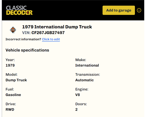 INTERNATIONAL F-2674 Complete Vehicle