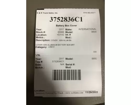 INTERNATIONAL International  Battery Box
