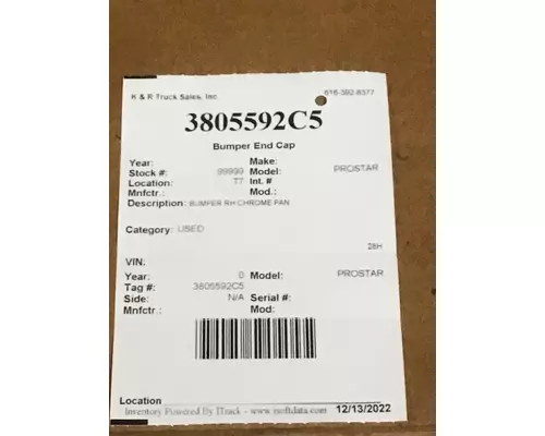 INTERNATIONAL International  Bumper End Cap