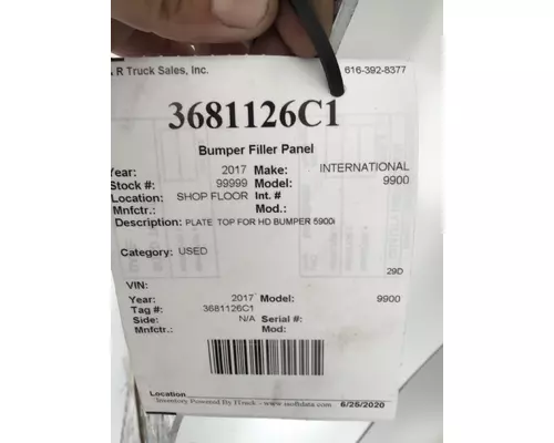 INTERNATIONAL International  Bumper Filler Panel