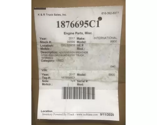 INTERNATIONAL International  Engine Parts, Misc.