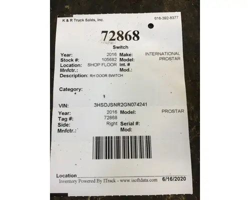 INTERNATIONAL LONESTAR 124 Switch Clusters