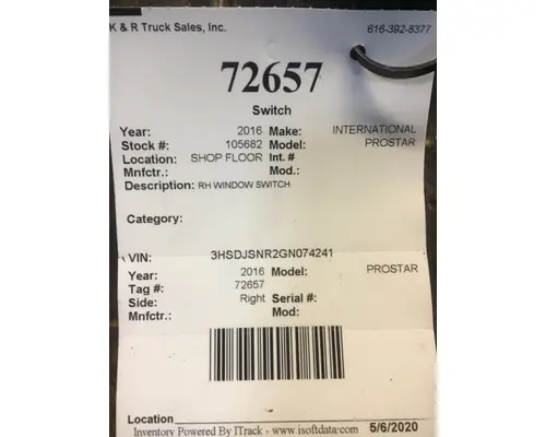 INTERNATIONAL LONESTAR 124 Switch Components